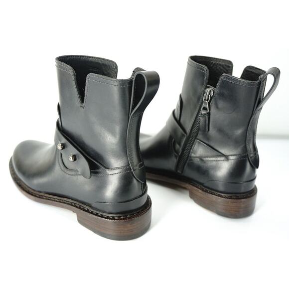 Rag & Bone Ashford Motorcycle Biker Ankle Boots  Low Heel Belted - Picture 6 of 10